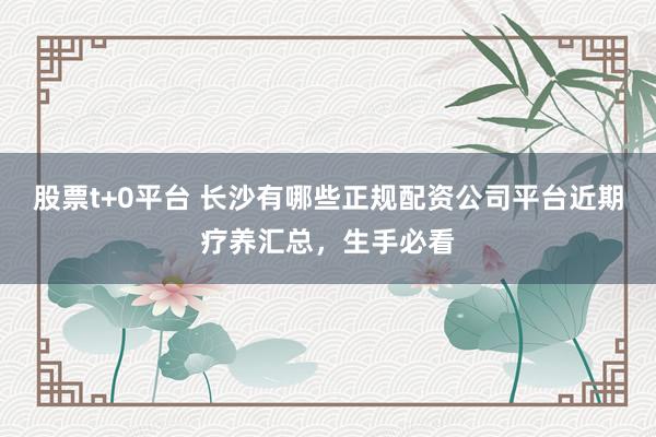 股票t+0平台 长沙有哪些正规配资公司平台近期疗养汇总，生手必看